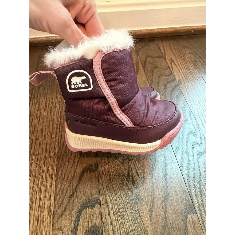 Sorel Kids Whitney II Plus Bootie Purple Pink Waterproof Insulated Toddler 4 NEW